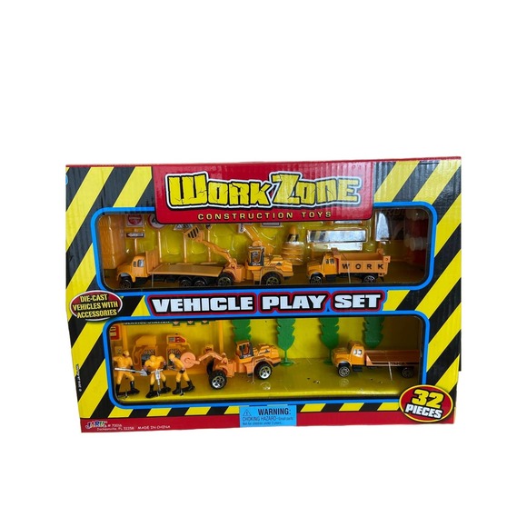 JA-RU inc. Work Zone Construction Toys 31 Pieces Vehicle Play Set NEW In Box - Picture 2 of 4